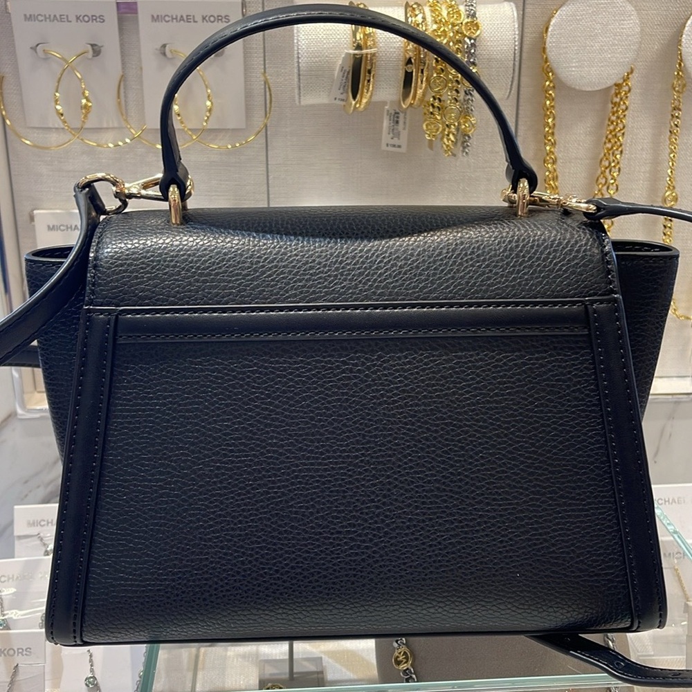 Michael Kors Whitney Medium Leather Flap Satchel Shoulder Crossbody Bag 
Black - Picture 10 of 16